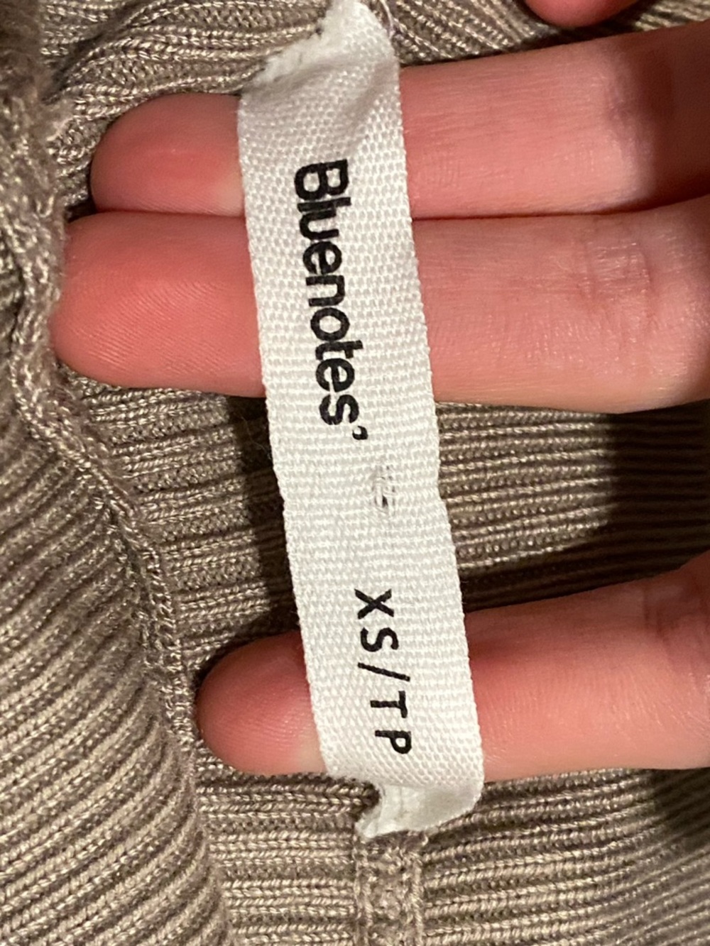 Bluenotes Taupe and White Striped Off-Shoulder Sweater - Picture 2 of 2